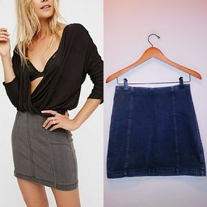 Free People Modern Femme Distressed  Skirt